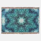 Boho henna floral paisley turquoise blauwgroen man deken (Voorkant)