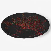 Boho Henna Lotus Bloem Papieren Bordje (Gekanteld)