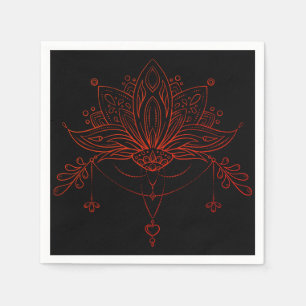 Boho Henna Lotus Flower Servet