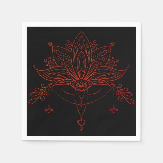 Boho Henna Lotus Flower Servet (Voorkant)