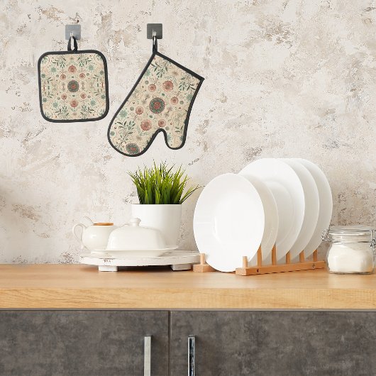 Boho Herb Ovenwant & Pannenlap Set