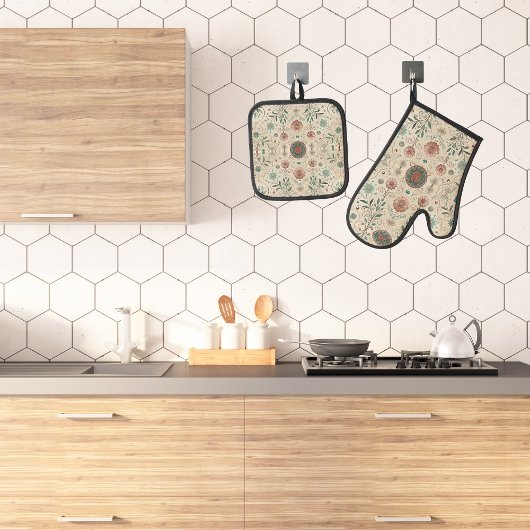 Boho Herb Ovenwant & Pannenlap Set