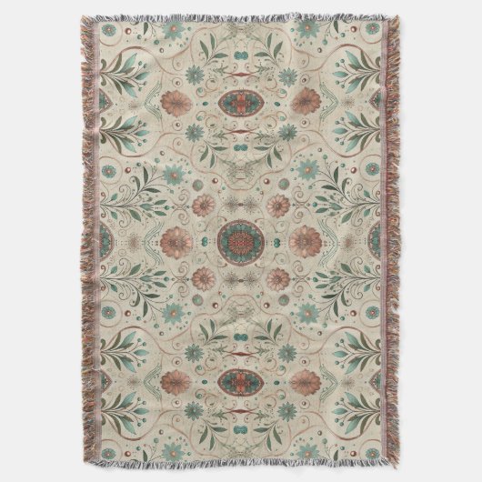 Boho Herb Pattern Deken (Voorkant Verticaal)