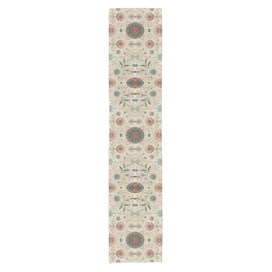 Boho Herb Pattern Korte Tafelloper (Voorkant)