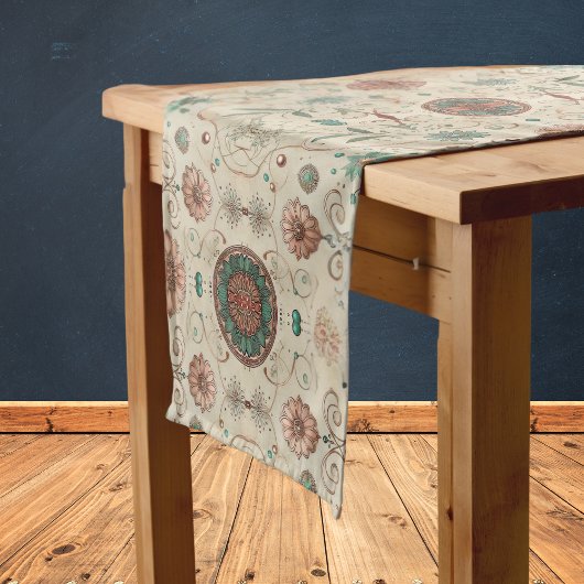 Boho Herb Pattern Korte Tafelloper