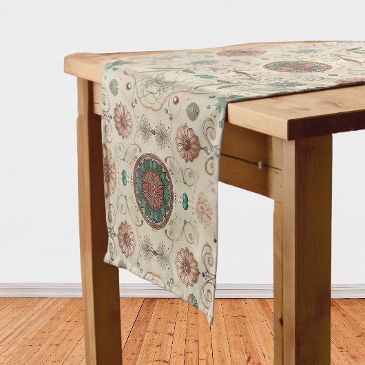 Boho Herb Pattern Korte Tafelloper