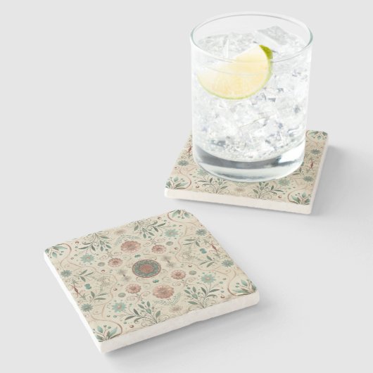 Boho Herb Stenen Onderzetter (Zijkant)