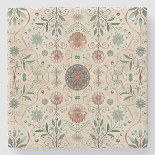 Boho Herb Stenen Onderzetter (Voorkant)