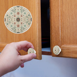 Boho Herbs Pattern Keramische Knop