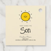Boho Here Comes The Son Baby shower Bedankjes Labels (Achterkant)