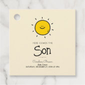 Boho Here Comes The Son Baby shower Bedankjes Labels (Voorkant)