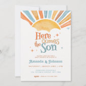 Boho Here Comes the Son Baby Shower Kaart (Voorkant)