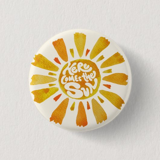 Boho Here Comes The Sun Baby Shower Ronde Button 3,2 Cm (Voorkant)