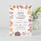 Boho Herfst 50e verjaardag, herfstgebladerte Verja Kaart (Staand voorkant)