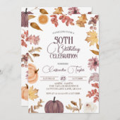 Boho Herfst 50e verjaardag, herfstgebladerte Verja Kaart (Voorkant / Achterkant)