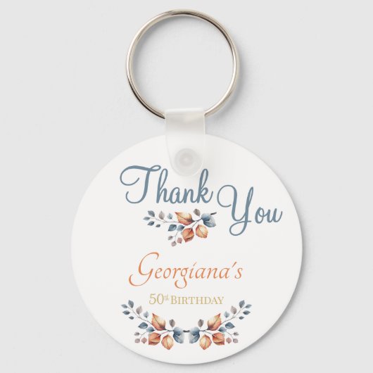 Boho Herfst 50ste Verjaardag Dank U Sleutelhanger (Voorkant)
