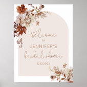 Boho Herfst arch vrijgezellenfeest welkom bord Poster (Voorkant)