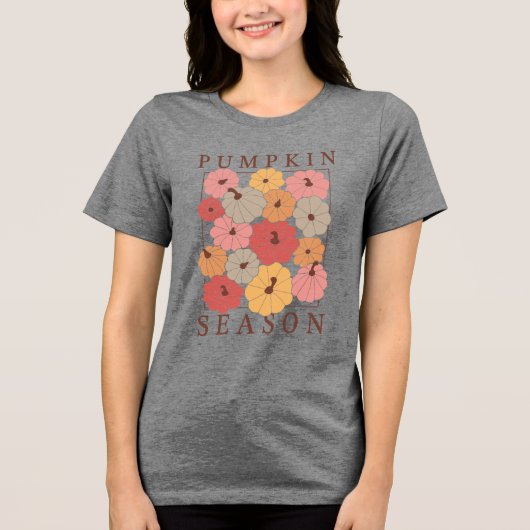 Boho Herfst Autumn Design Tri-Blend Shirt (Voorkant)
