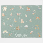 Boho Herfst Baby Borrel Fleece Deken (Voorkant (Horizontaal))