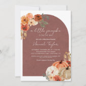 Boho Herfst Baby shower A Little Pumpkin Kaart (Voorkant)