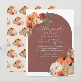 Boho Herfst Baby shower A Little Pumpkin Kaart