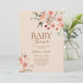 Boho herfst Baby shower Girl Invitation Kaart (Staand voorkant)