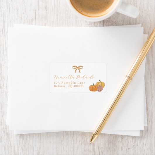 Boho Herfst Baby shower Retour Adreslabel Etiket (Insitu)