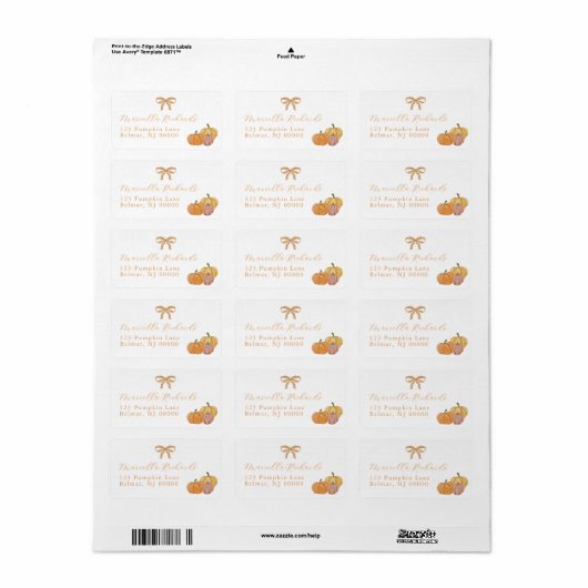 Boho Herfst Baby shower Retour Adreslabel Etiket (Full Sheet)