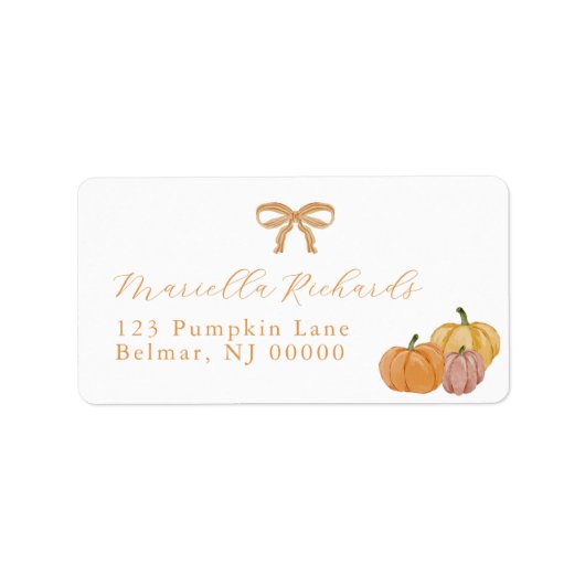 Boho Herfst Baby Shower Retouradres Label (Voorkant)