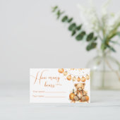 Boho herfst baby shower spel raden hoeveel beren informatiekaartje (Staand voorkant)