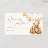 Boho herfst baby shower spel raden hoeveel pompoen informatiekaartje (Voorkant)