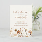 Boho Herfst Baby shower Uitnodiging (Staand voorkant)
