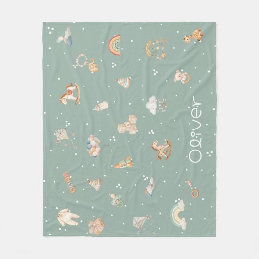 Boho Herfst Baby Shower Vlokke Deken (Voorkant)