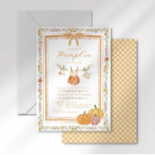 Boho Herfst Baby shower voor Little Pumpkin Girl Kaart