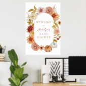 Boho Herfst Baby shower Welkomstbord Poster (Thuiskantoor)