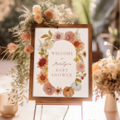 Boho Herfst Baby shower Welkomstbord Poster