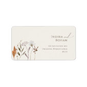 Boho Herfst | Beige Huwelijk RSVP Retouradres Etiket (Voorkant)