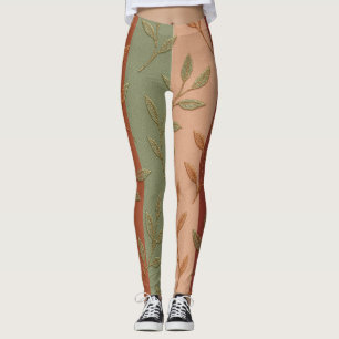 Boho Herfst Bladeren Gestreept Leggings
