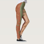 Boho Herfst Bladeren Gestreept Leggings (Rechts)
