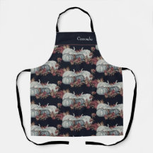 Boho Herfst Blauw Navy Waterverf Pompoen Herfst