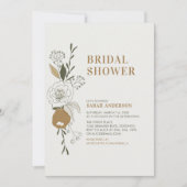 Boho Herfst Bloem Bruids Bruiloft Borrel Uitnodigi Kaart (Voorkant)