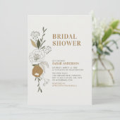 Boho Herfst Bloem Bruids Bruiloft Borrel Uitnodigi Kaart (Staand voorkant)