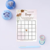 Boho herfst bloem bruidsfeest bingo spelkaart flyer (Enkel)
