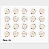 Boho-herfst-bloem bruiloft borrel ronde sticker (Vel)