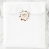 Boho-herfst-bloem bruiloft borrel ronde sticker (Tas)