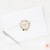 Boho-herfst-bloem bruiloft borrel ronde sticker (Envelop)