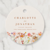 Boho Herfst Bloem Bruiloft Dank Je Bedankjes Labels (Voorkant)