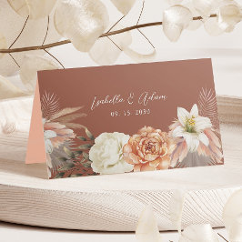 Boho-herfst bloem bruiloft plaatskaartje