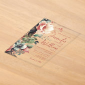 Boho herfst bloem bruiloft script typografie acryl uitnodigingen (Laagn)