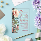 Boho herfst bloem bruiloft script typografie acryl uitnodigingen (Insitu (Huwelijk))